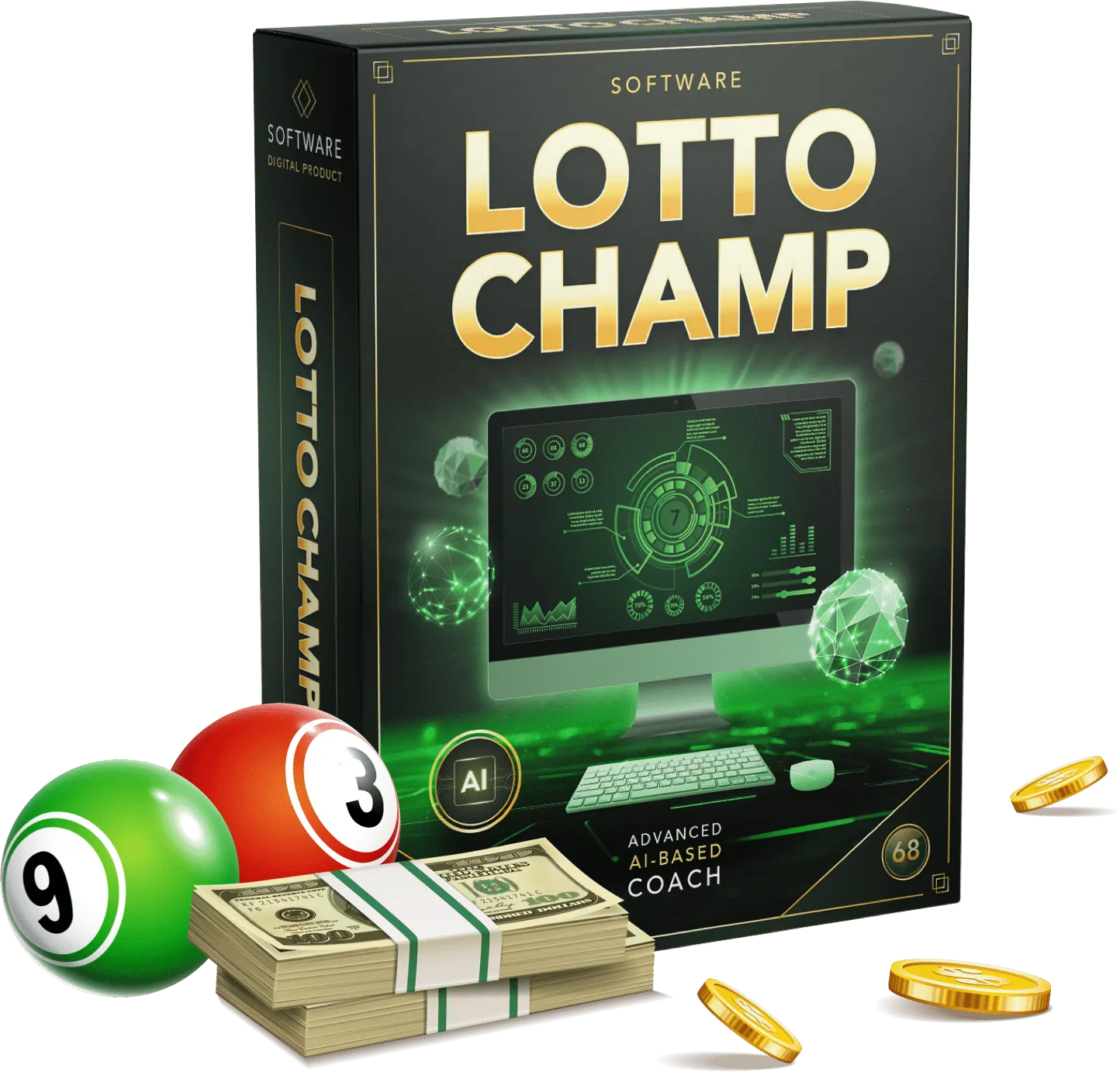 LottoChamp AI-powered lottery strategy dashboard on desktop and mobile